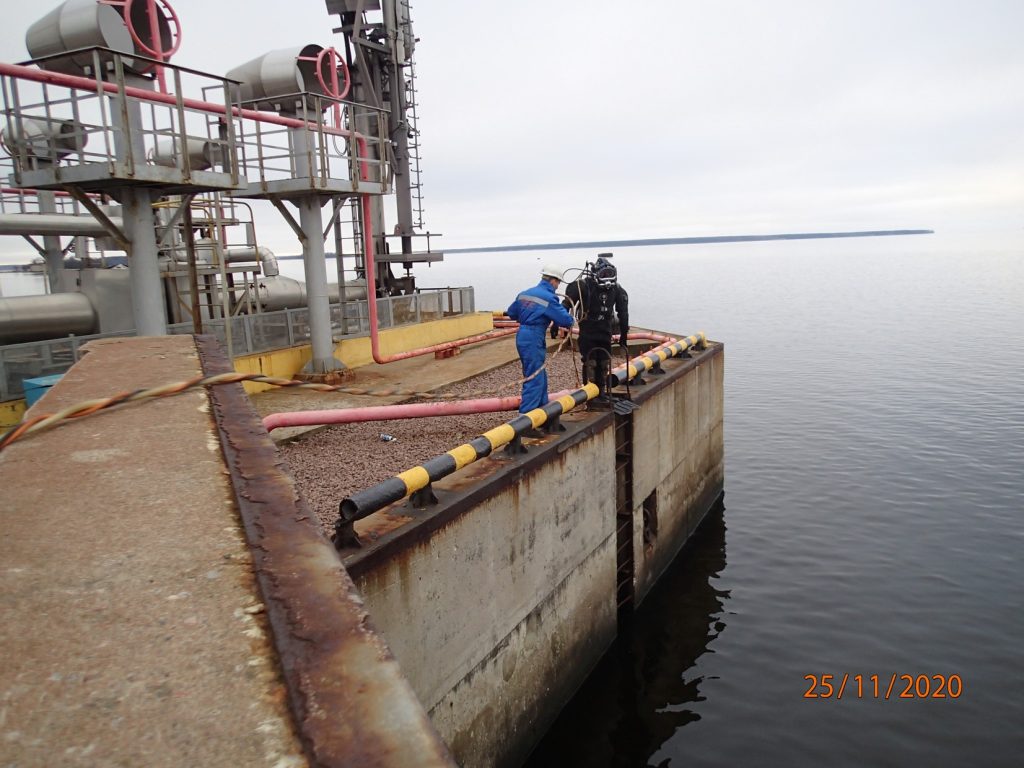 Водолазный осмотр ГТС морского водозабора Высоцк